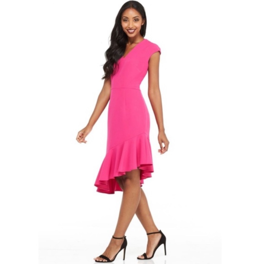 Maggy London Pink Asymmetrical Dress